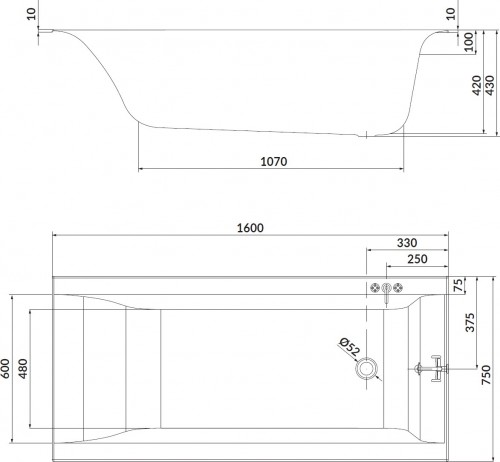 Cersanit Larga 160x75 S301-305