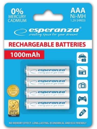 Esperanza 4xAAA 1000 mAh