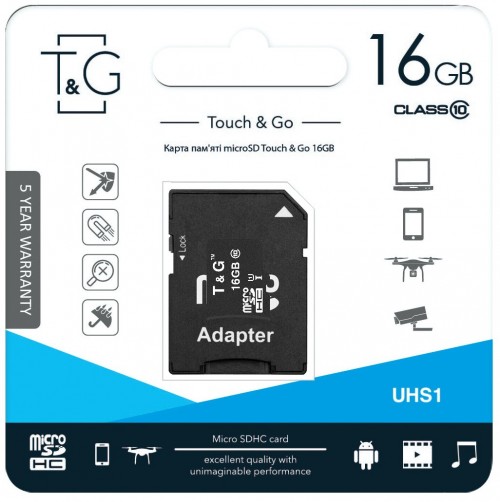 T&G microSDHC class 10 UHS-I U1 16Gb + SD adapter