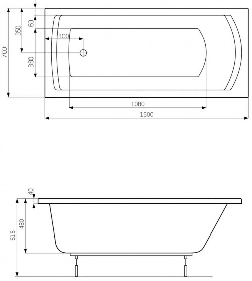 Roca Linea 160x70 A24T024000