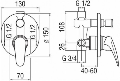 Nobili Rubinetterie Hera H547100CR