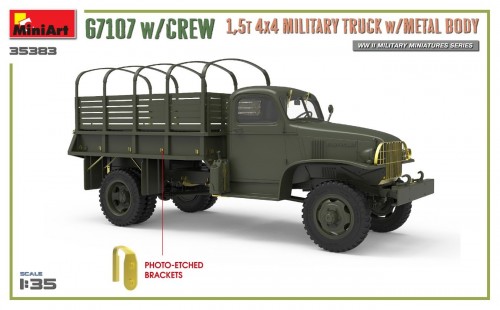 MiniArt G7107 w/Crew 1.5t 4x4 Cargo Truck w/Metal Body (1:35