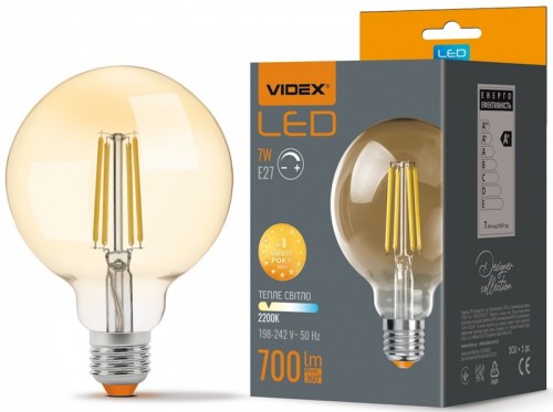 Videx Filament G95FAD Dimmable 7W 2200K E27