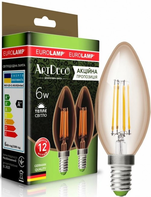 Eurolamp LED Filament 6W 3000K E14 2 pcs