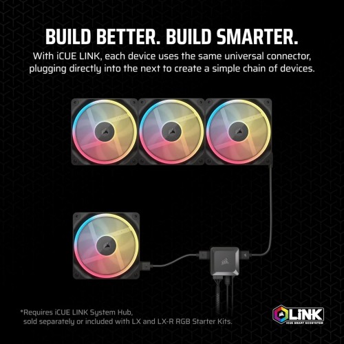 Corsair iCUE LINK LX120-R RGB PWM Reverse Black