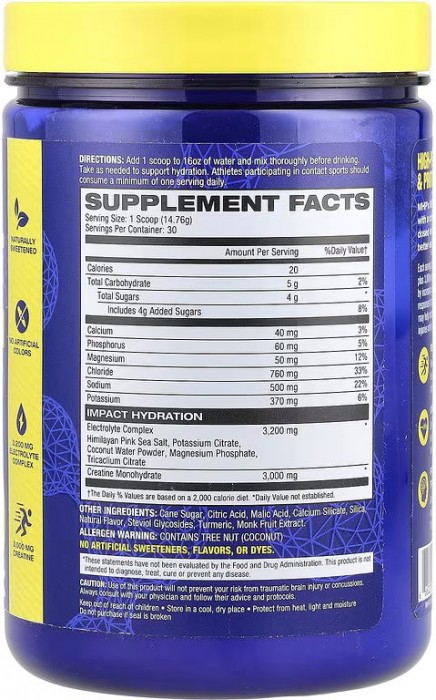 MHP Impact Hydration Electrolytes + Creatine