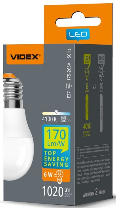 Videx G45h 6W 4100K E27