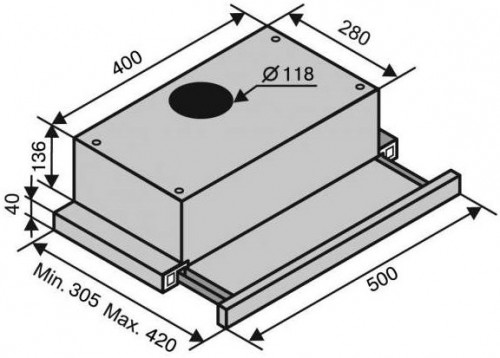 VENTOLUX Garda 50 BK 700 Slim