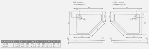 Radaway Doros PT E SDRPT1080-01L