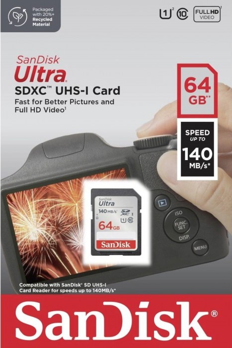 SanDisk Ultra SDXC UHS-I 140MB/s Class 10 64Gb