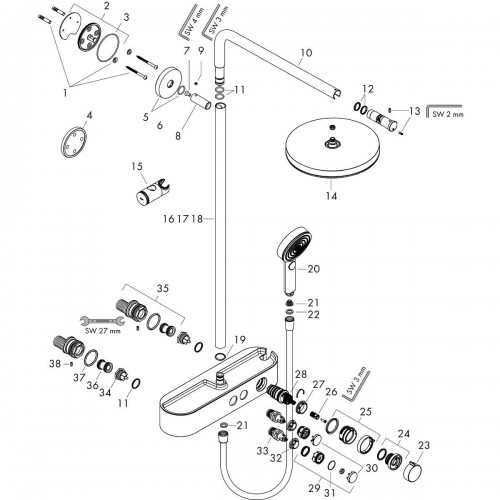 Hansgrohe Pulsify S Showerpipe 260 24220000