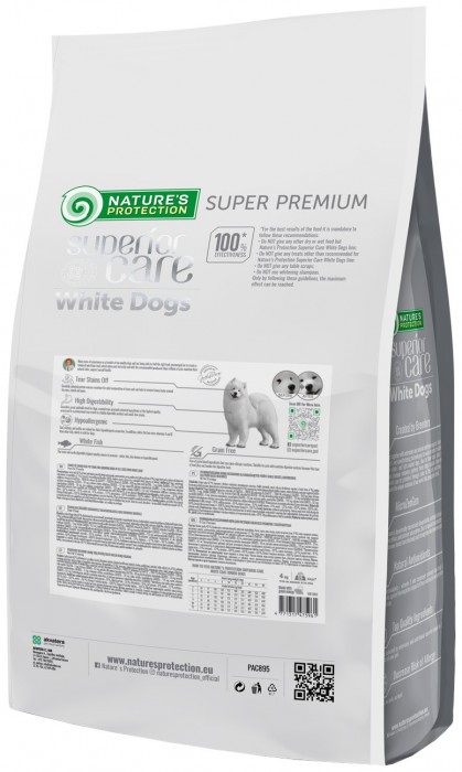 Natures Protection White Dogs Grain Free Junior All Sizes Fi