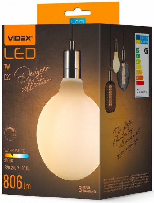 Videx Filament G125 Dimmable 7W 3000K E27