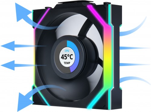 Lian Li Uni Fan SL120 Wireless LCD Reverse Black