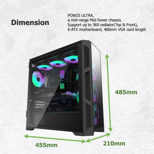 RAIJINTEK Ponos Ultra TG4 Black