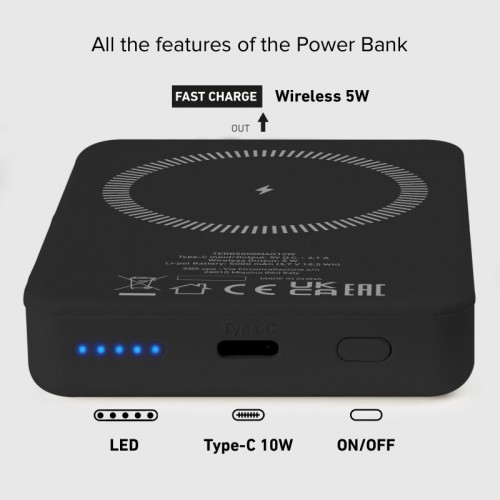 SBS Wireless Magnetic Power Bank 5000
