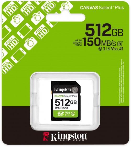 Kingston SD Canvas Select Plus Gen3 512Gb