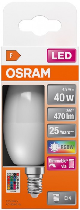 Osram LED Superstar Classic B40 4.9W RGBW E14