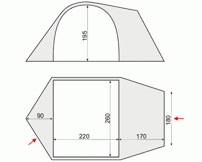 Схематическое изображение палатки