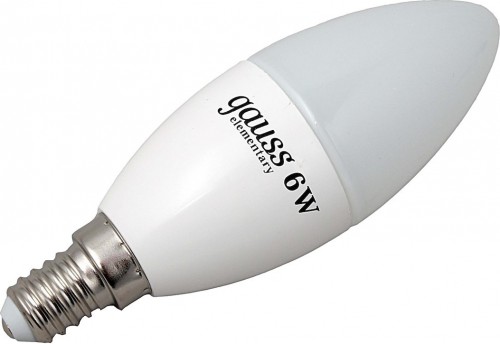 Gauss LED ELEMENTARY C35 6W 2700K E14 33116