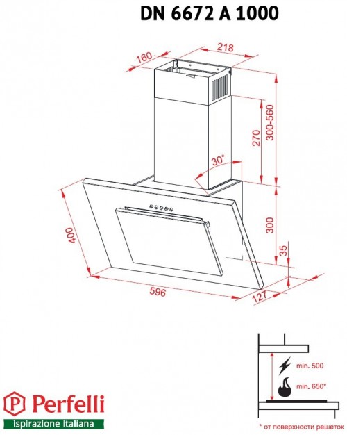 Perfelli DN 6672 A 1000 W/I LED