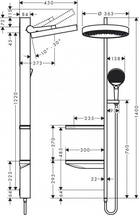 Hansgrohe Rainfinity Showerpipe 360 26842