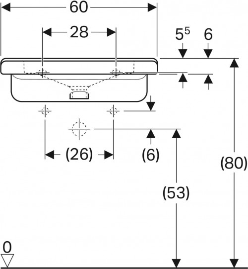 Geberit Renova Comfort Square 60 128662000