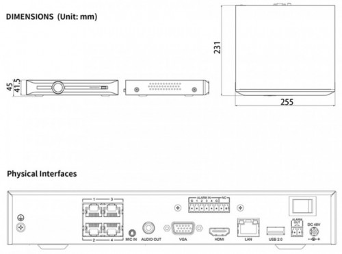 Tiandy TC-R3105 Spec I/B/P4/K