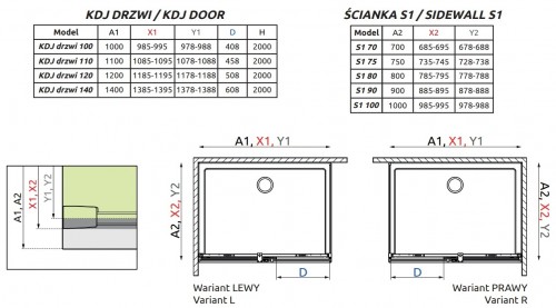 Radaway Espera Pro KDJ 120Lx120