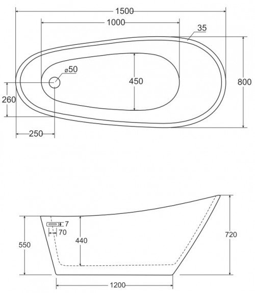 Besco Melody 150x80 WAS-150-M