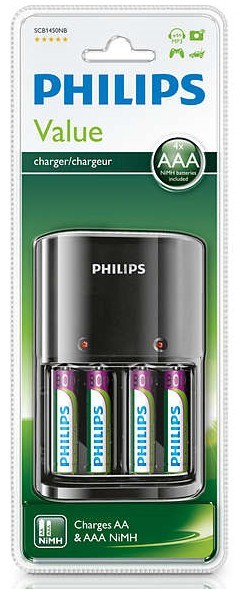 Philips MultiLife Charger + 4xAAA 800 mAh