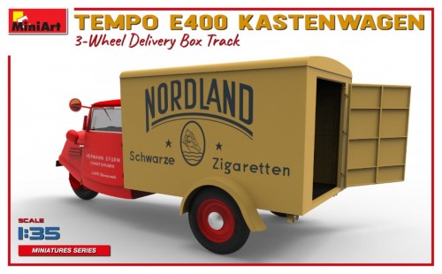 MiniArt Tempo A400 Kastenwagen 3-Wheel Delivery Box Track (1