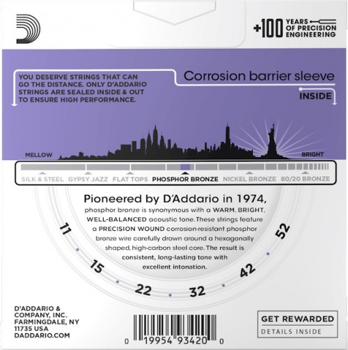 DAddario Phosphor Bronze 11-52 (3-Pack)