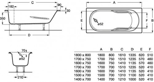 Roca Genova N 170x75 A24T378000