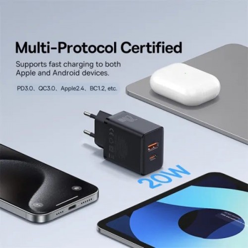BASEUS Cube Fast Charger C+U 20W