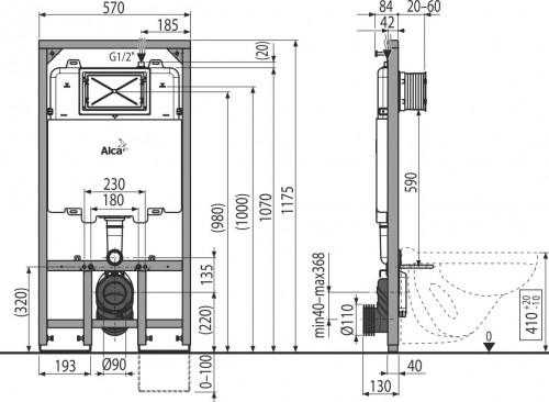 Alca Plast AM1101/1200 Sadromodul Slim