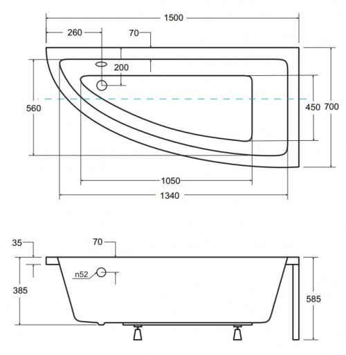 Besco Praktika 150x70