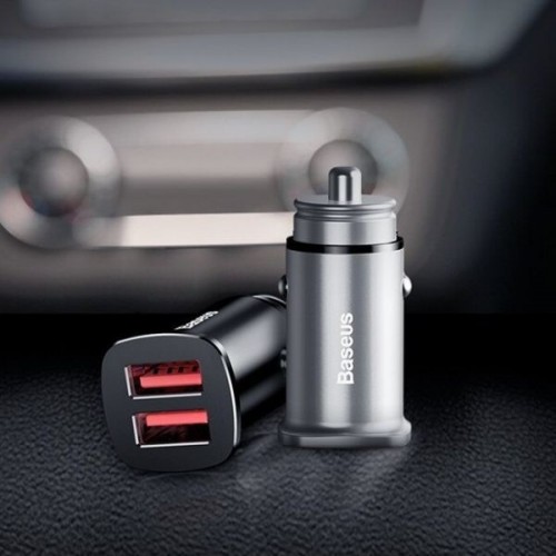 BASEUS Square Metal 30W Dual Quick Car Charger