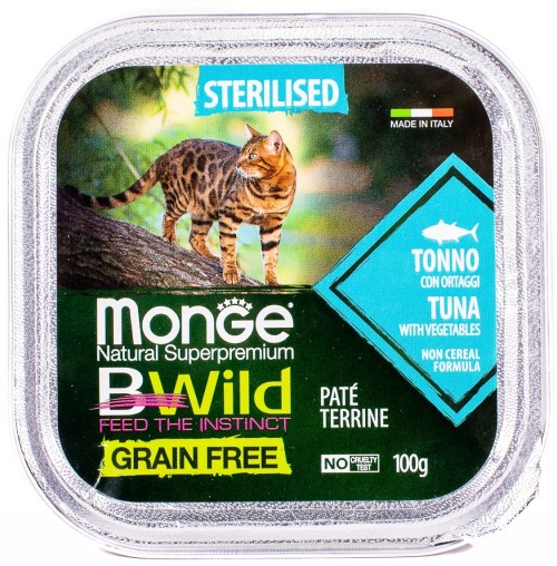 Monge Bwild Grain Free Pate Sterilised Tuna 0.1 kg