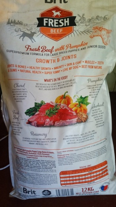 Brit Fresh Beef with Pumpkin Puppy Large 12 kg