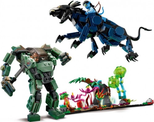 Lego Neytiri and Thanator vs AMP Suit Quaritch 75571