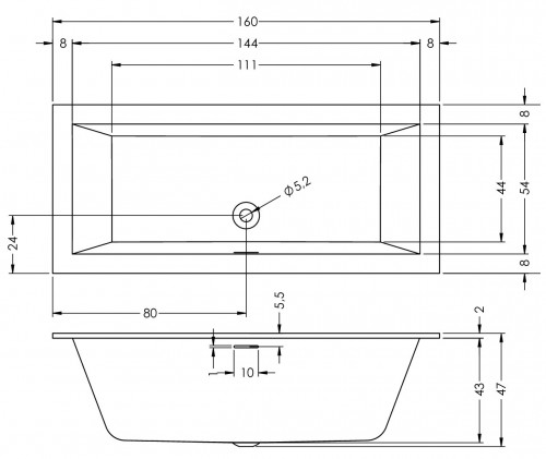 RIHO Rethink Cubic 160x70 B104001005