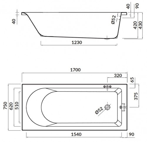 Cersanit Flavia 170x75 S301-291