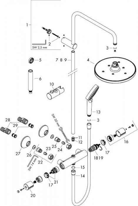 Hansgrohe Vernis Blend Showerpipe 240 EcoSmart 26428670