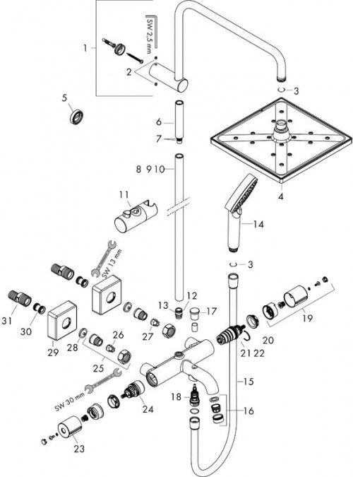 Hansgrohe Vernis Shape Showerpipe 240 26900670