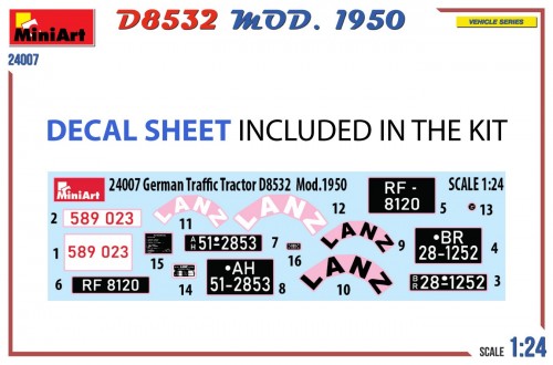 MiniArt German Traffic Tractor D8532 Mod.1950 (1:24)