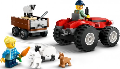 Lego Red Farm Tractor with Trailer and Sheep 60461