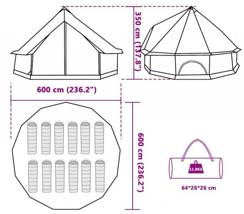 VidaXL Family Tipi 12-Person