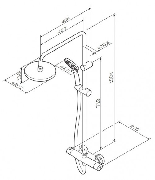 Чертеж с размерами AM-PM Sense F0775000