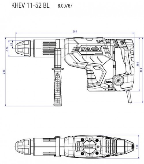 Габариты Metabo KHEV 11-52 BL